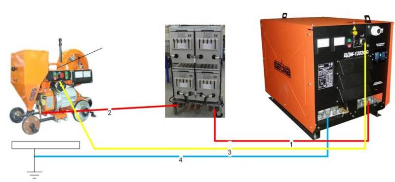 Схема подключения сварочного автомата ТС-16-2 к ВДМ-1202 СА